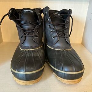 3M Thinsulate Men's Black and Tan Rain Boots